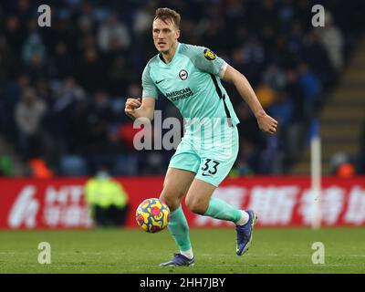 Leicester, UK. 23rd Jan, 2022. Dan Burn of Brighton during the Premier League match at the King Power Stadium, Leicester. Picture credit should read: Darren Staples/Sportimage Credit: Sportimage/Alamy Live News Stock Photo