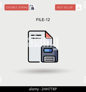 File-12 Simple vector icon. Stock Vector