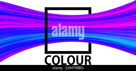 Flow of color. Abstract pattern with blue, purple and magenta perspective line. Bright vector graphic background Stock Vector