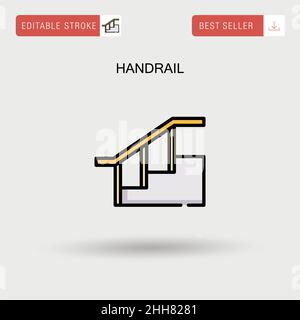Handrail Simple vector icon. Stock Vector