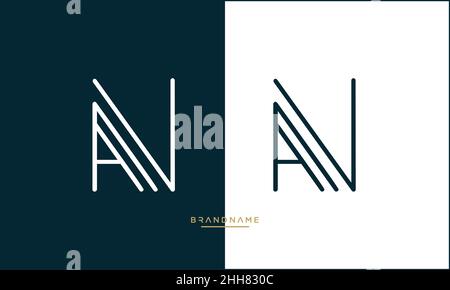 NA, AN, N, A abstract Letters Logo Emblem Monogram Stock Vector