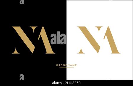 NA, AN, N, A abstract Letters Logo Emblem Monogram Stock Vector