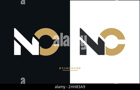 NC, CN, N, C Abstract Letters Logo Emblem Monogram Stock Vector