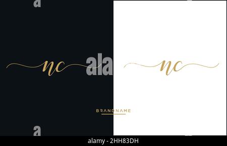 NC, CN, N, C Abstract Letters Logo Emblem Monogram Stock Vector
