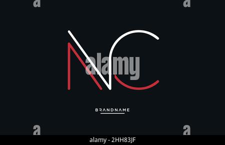 NC, CN, N, C Abstract Letters Logo Emblem Monogram Stock Vector