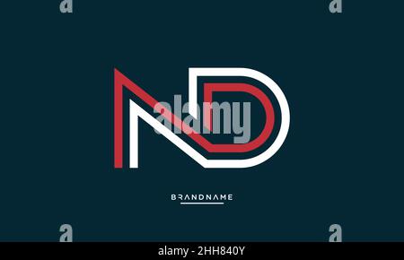 Alphabet letter icon logo ND or DN Monogram Stock Vector