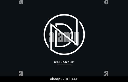 Alphabet letter icon logo ND or DN Monogram Stock Vector