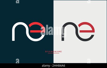 Alphabet Letters NE, EN Logo Emblem Monogram Stock Vector