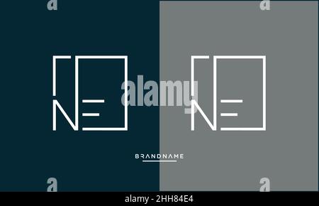 Alphabet Letters NE, EN Logo Emblem Monogram Stock Vector
