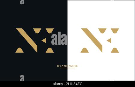Alphabet Letters NE, EN Logo Emblem Monogram Stock Vector