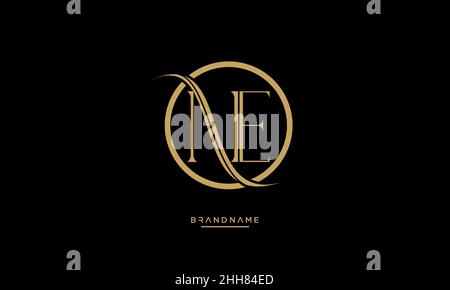 Alphabet Letters NE, EN Logo Emblem Monogram Stock Vector