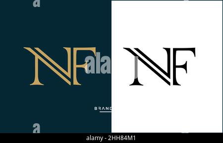 Alphabet Letters NF, FN Logo Emblem Monogram Stock Vector
