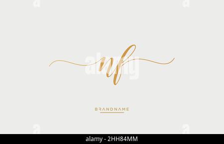 Alphabet Letters NF, FN Logo Emblem Monogram Stock Vector
