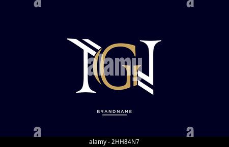 Alphabet Letters NG, GN Logo Emblem Monogram Stock Vector