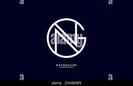 Alphabet Letters NG, GN Logo Emblem Monogram Stock Vector