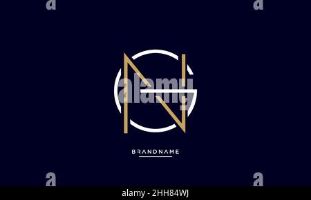 Alphabet Letters NG, GN Logo Emblem Monogram Stock Vector