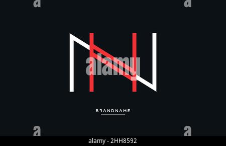 Alphabet Letters NH, HN Logo Emblem Monogram Stock Vector