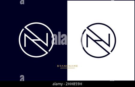 Alphabet Letters NH, HN Logo Emblem Monogram Stock Vector