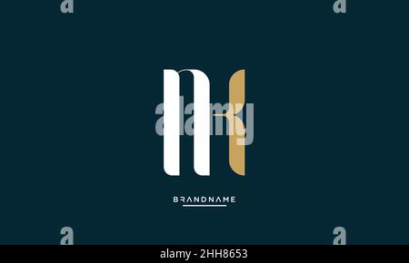 NK, KN Alphabet Letters Logo Emblem Monogram Stock Vector