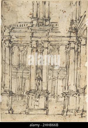 Architectural Drawing 18th century Anonymous, Italian, first half of the 18th century Italian. Architectural Drawing. Anonymous, Italian, first half of the 18th century. 18th century. Pen and black ink over traces of black chalk, on cream paper. Drawings Stock Photo