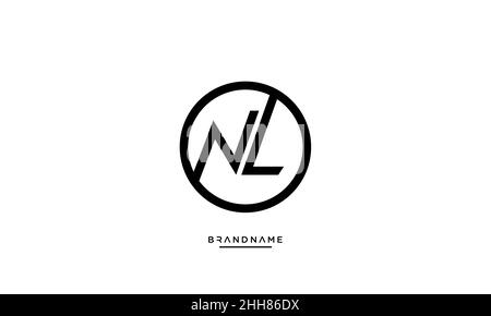 NL, LN Alphabet Letters Logo Emblem Monogram Stock Vector
