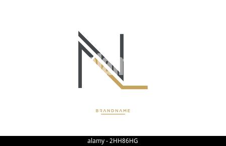 NL, LN Alphabet Letters Logo Emblem Monogram Stock Vector
