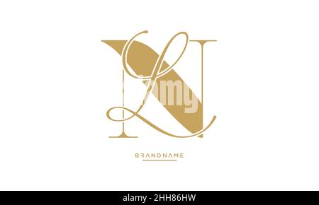 NL, LN Alphabet Letters Logo Emblem Monogram Stock Vector