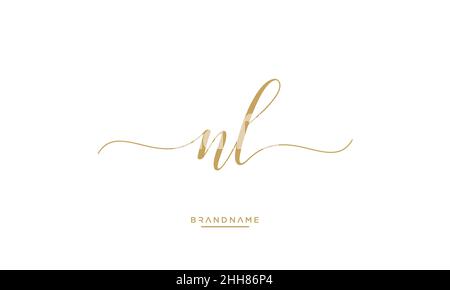 NL, LN Alphabet Letters Logo Emblem Monogram Stock Vector