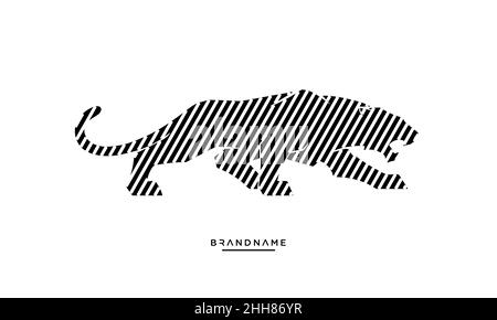 line art Logo of Panther, leopard, tiger, cheetah icon Stock Vector