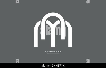 Alphabet Letters NM, MN Logo Emblem Monogram Stock Vector
