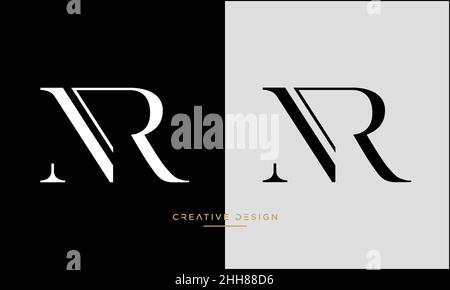 Alphabet Letters NR, RN Logo Emblem Monogram Stock Vector