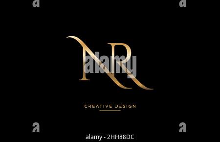 Alphabet Letters NR, RN Logo Emblem Monogram Stock Vector