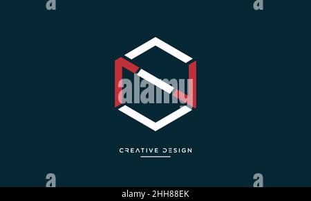 Abstract Letters NS, SN Logo Emblem Monogram Vector Template Stock Vector