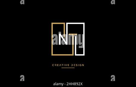 Alphabet Letters NT, TN Abstract Logo Emblem Monogram Stock Vector