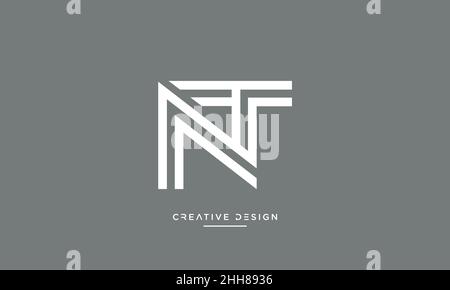 Alphabet Letters NT, TN Abstract Logo Emblem Monogram Stock Vector