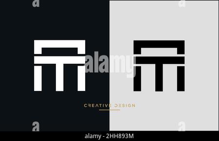 Alphabet Letters NT, TN Abstract Logo Emblem Monogram Stock Vector