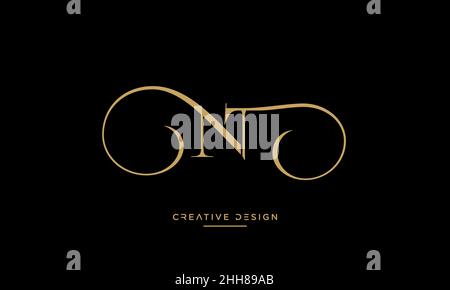 Alphabet Letters NT, TN Abstract Logo Emblem Monogram Stock Vector