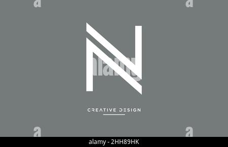 NV, VN Alphabet Letters Abstract Logo Monogram Stock Vector