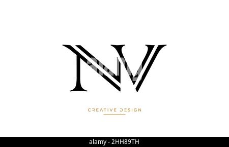 NV, VN Alphabet Letters Abstract Logo Monogram Stock Vector