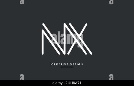 NX, XN Alphabet Letters Abstract logo Vector Template Stock Vector