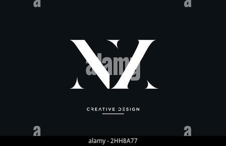 NX, XN Alphabet Letters Abstract logo Vector Template Stock Vector