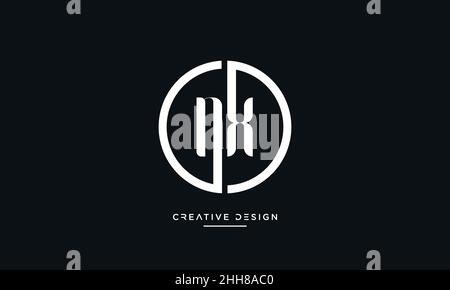 NX, XN Alphabet Letters Abstract logo Vector Template Stock Vector