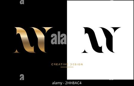 NY, YN Alphabet Letters Abstract Logo Vector Template Stock Vector