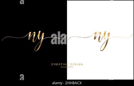 NY, YN Alphabet Letters Abstract Logo Vector Template Stock Vector