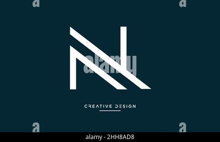 NY, YN Alphabet Letters Abstract Logo Vector Template Stock Vector