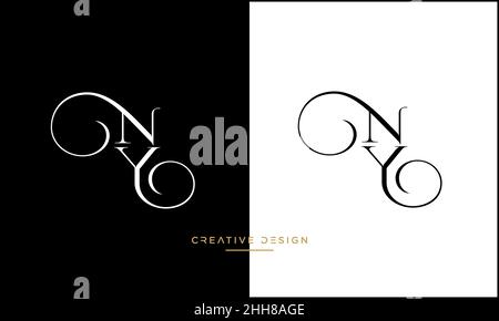 NY, YN Alphabet Letters Abstract Logo Vector Template Stock Vector