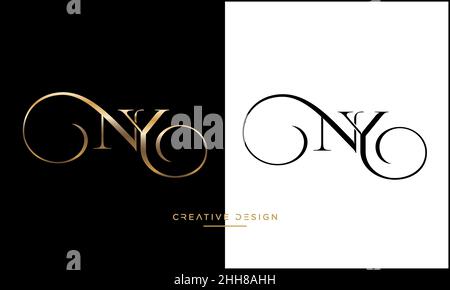 NY, YN Alphabet Letters Abstract Logo Vector Template Stock Vector