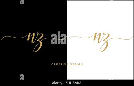 NZ, ZN Alphabet Letters Abstract Logo Vector Template Stock Vector