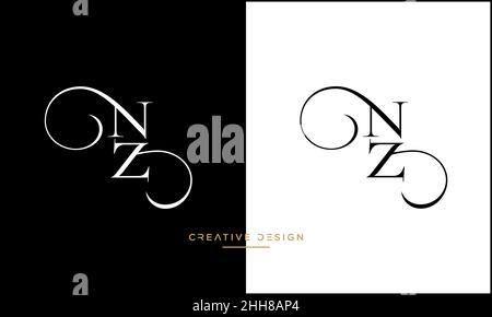 NZ, ZN Alphabet Letters Abstract Logo Vector Template Stock Vector