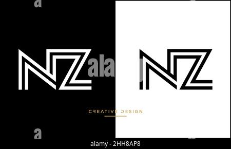 NZ, ZN Alphabet Letters Abstract Logo Vector Template Stock Vector ...